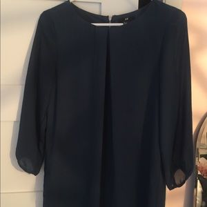 H&M teal shift dress with silver detailing